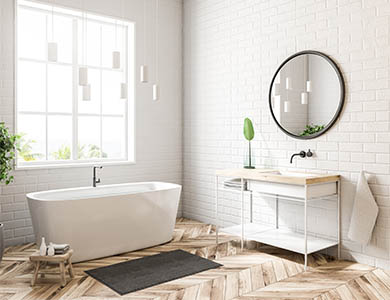 photo of modern white bathroom